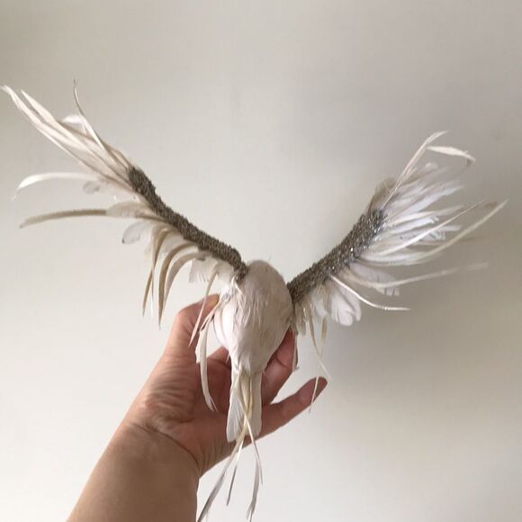 Anthropologie Wispy White Bird Clip On Christmas Tree Ornament - Picture 6 of 10